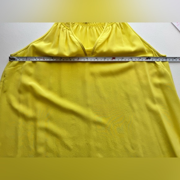 Joie Elspeth Smocked V-Neck Silk Tank Top,
Acid Lime Size XS - Picture 5 of 8